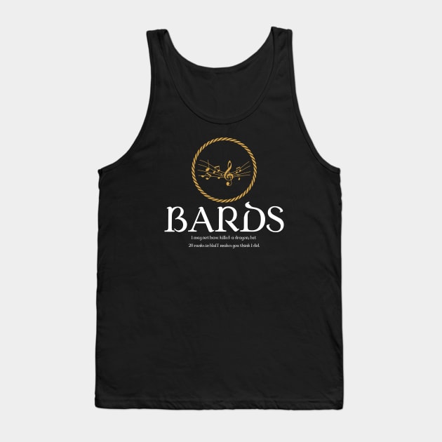 Bard Bards Dungeons Crawler and Dragons Slayer Tank Top by pixeptional